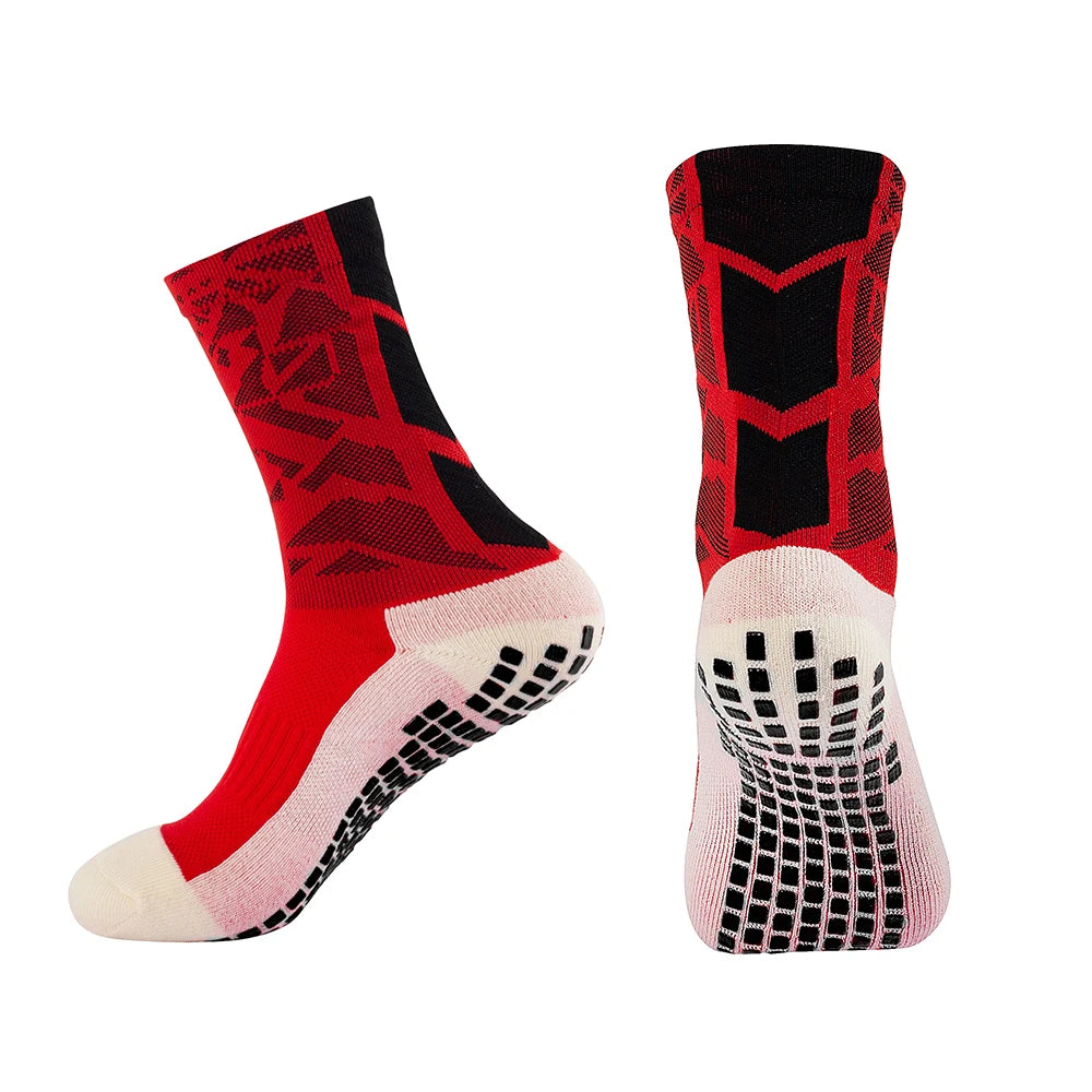 Non Slip Grip Sports Socks with Glue Dispenser Mid Calf Performance Socks for Training Fitness