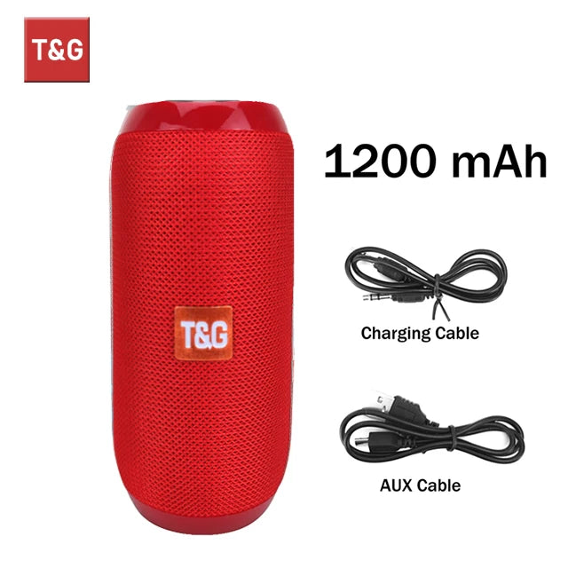 T&G TG117 Portable Bluetooth Speaker Waterproof IPX5 Outdoor Loudspeaker with FM Radio TWS