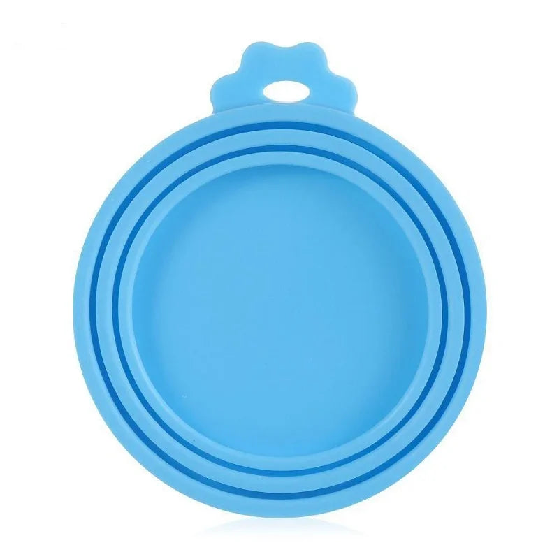 Silicone Pet Food Can Lid Reusable Seal Cover for Dog and Cat Food Tins in 3 Sizes with Spoon