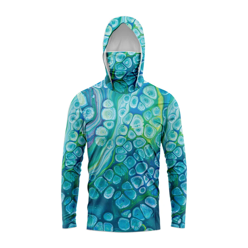 Men’s Hooded Long Sleeve Fishing Shirt UPF 50+ UV Protection Quick Dry Outdoor Apparel