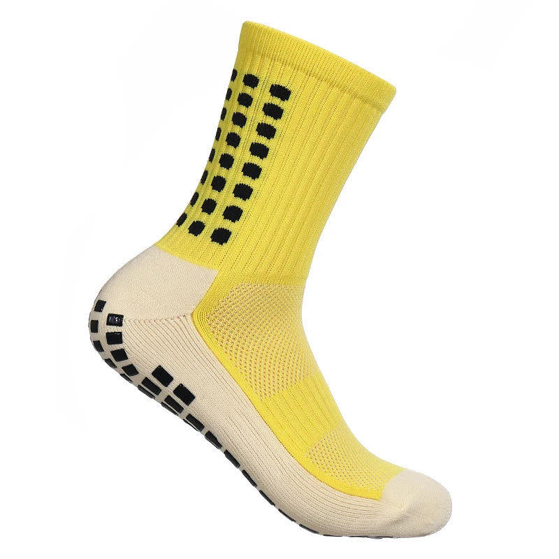 Non Slip Grip Sports Socks with Glue Dispenser Mid Calf Performance Socks for Training Fitness