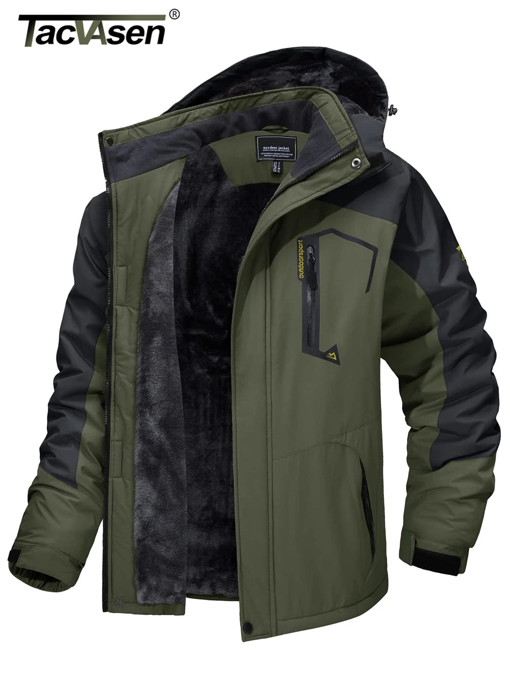 Mens Waterproof Fleece Lined Winter Hiking Jacket Snowboard Ski Coat Removable Hood Outdoor Wear