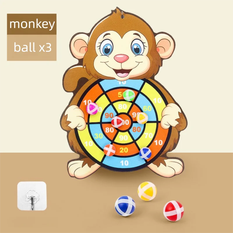Montessori Sticky Ball Dart Board Game for Kids Indoor Sports Toy Gift Age 3-7 Family Fun
