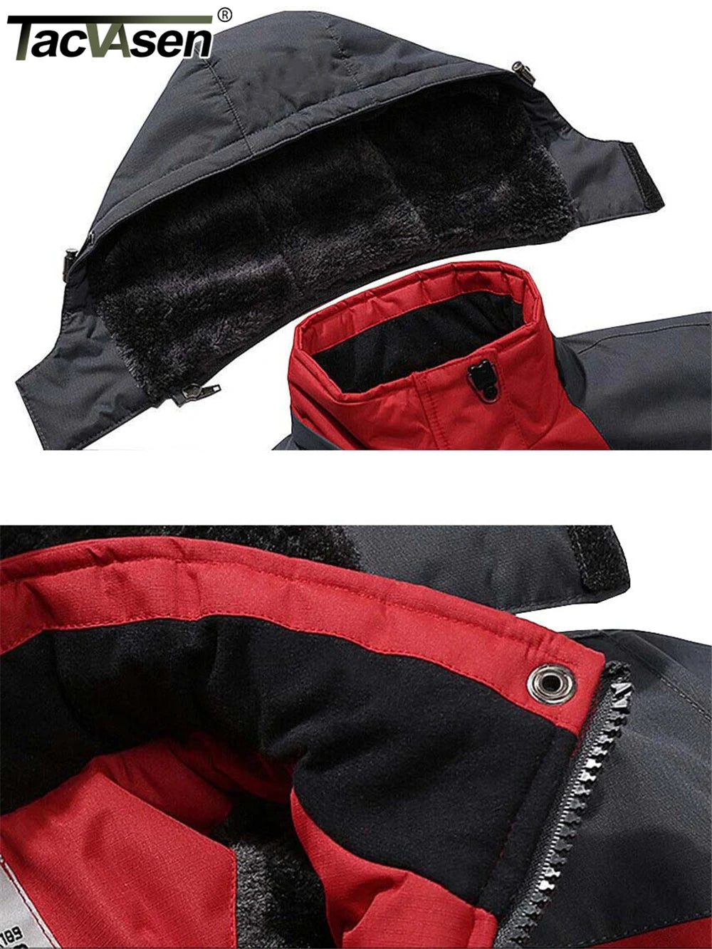 Mens Waterproof Fleece Lined Winter Hiking Jacket Snowboard Ski Coat Removable Hood Outdoor Wear