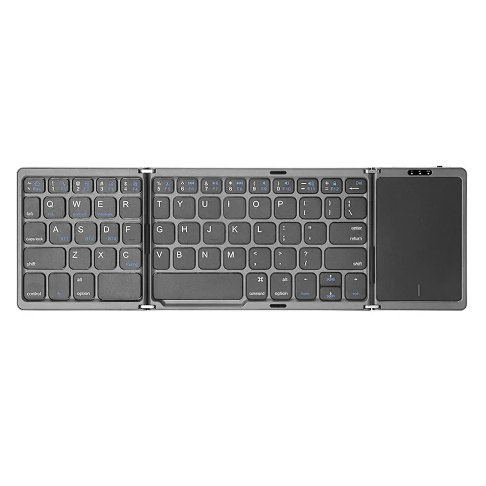 3-Folding Mini Wireless Keyboard with Touchpad Bluetooth for Windows iOS Android Tablet Compact