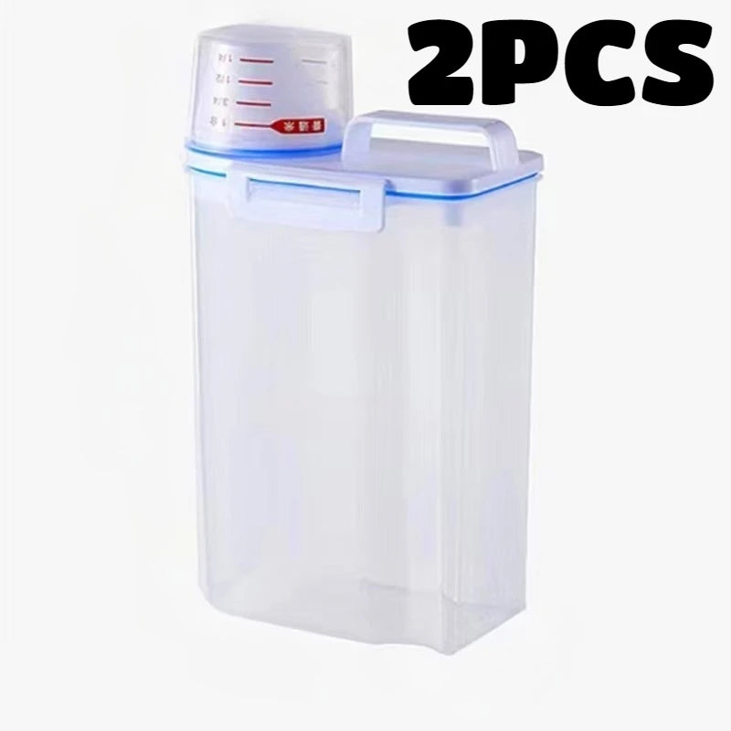 Airtight Rice Storage Containers with Measuring Cup Moisture Proof Grain Flour Storage Set