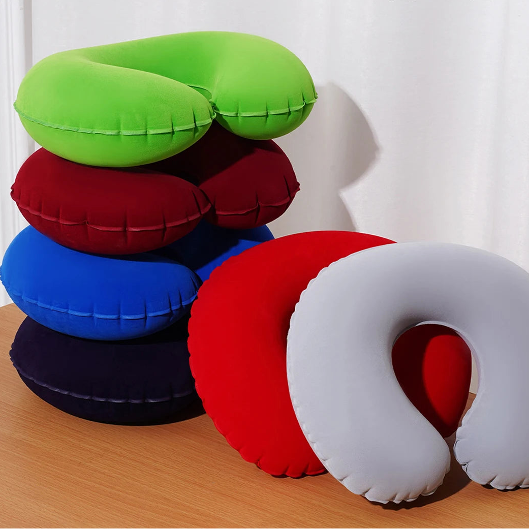 Inflatable U-Shaped Neck Pillow 2-Pack for Travel Comfort, Portable Folding Support – RILIBEGAN