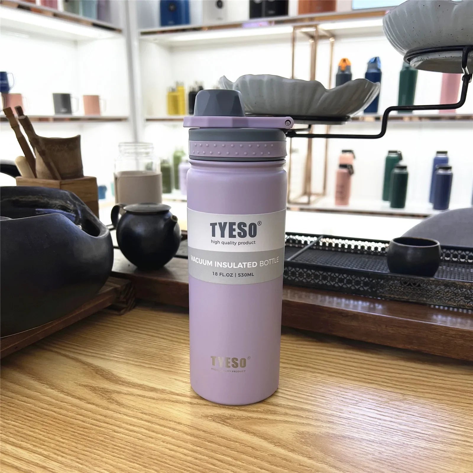 TYESO Stainless Steel Vacuum Thermos Bottle 530ml 750ml Insulated Travel Flask for Coffee