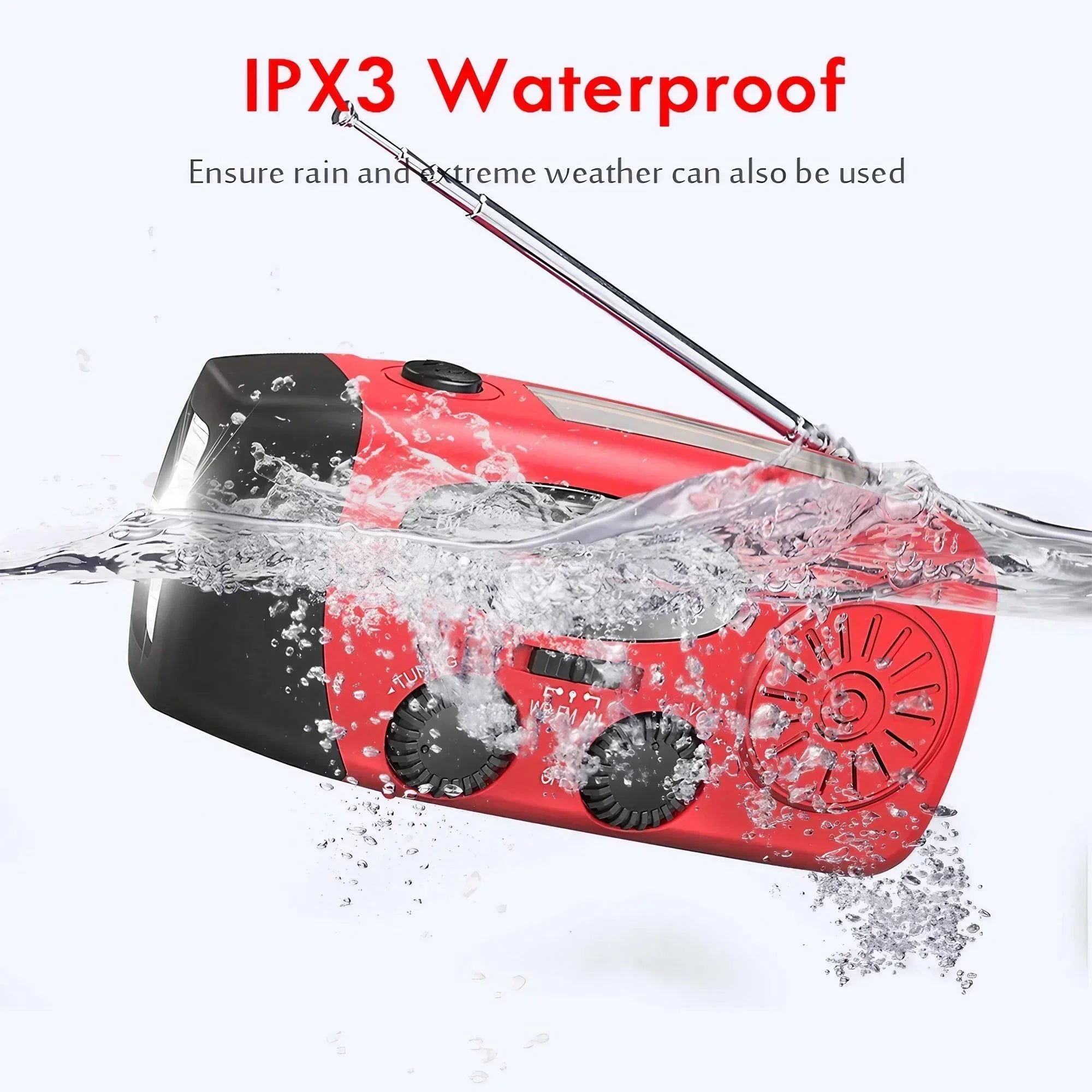 Emergency Hand Crank Solar Radio Power Bank Flashlight AM FM Weather Portable Survival Charger