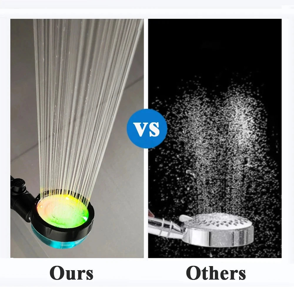 LED DIGITAL TEMPERATURE DISPLAY SHOWER HEAD HIGH PRESSURE WATER SAVING COLOUR LED NOZZLE