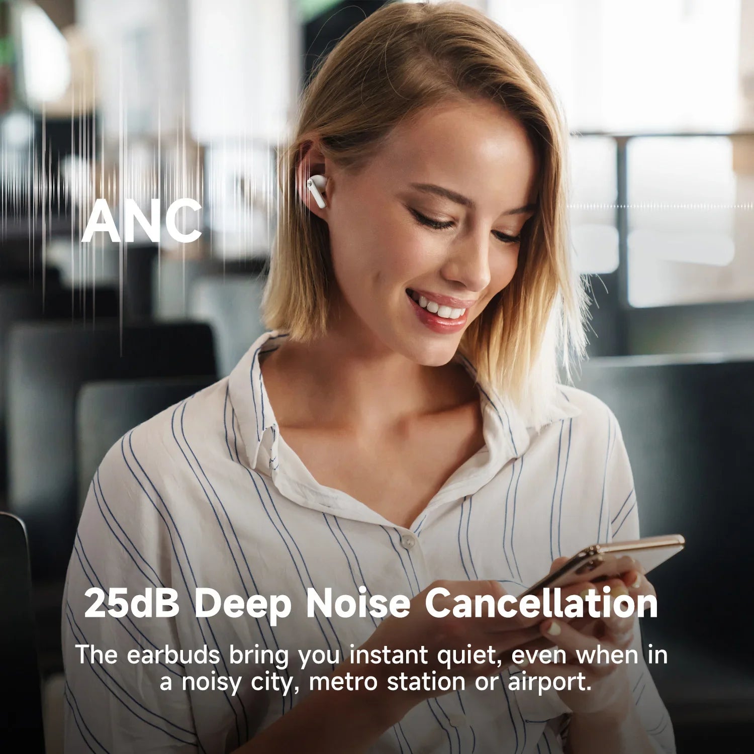 ONEODIO SuperEQ S10 ANC Bluetooth 5.4 True Wireless Earbuds with ENC Mics, 43ms Game Mode & IPX5