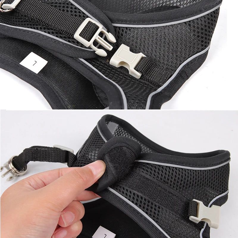 Dog Harness Leash Set for Small Dogs Adjustable Reflective Puppy Harness Vest for Walking