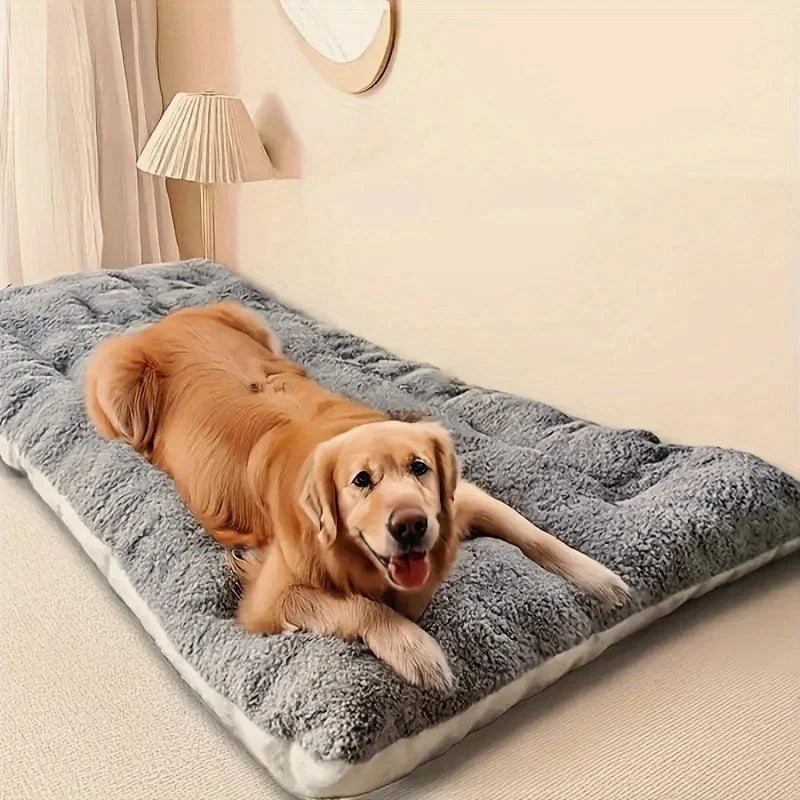 Large Plush Dog Bed Sofa Thickened Super Soft Polyester Pet Crate Mat for Small Medium Large Dogs