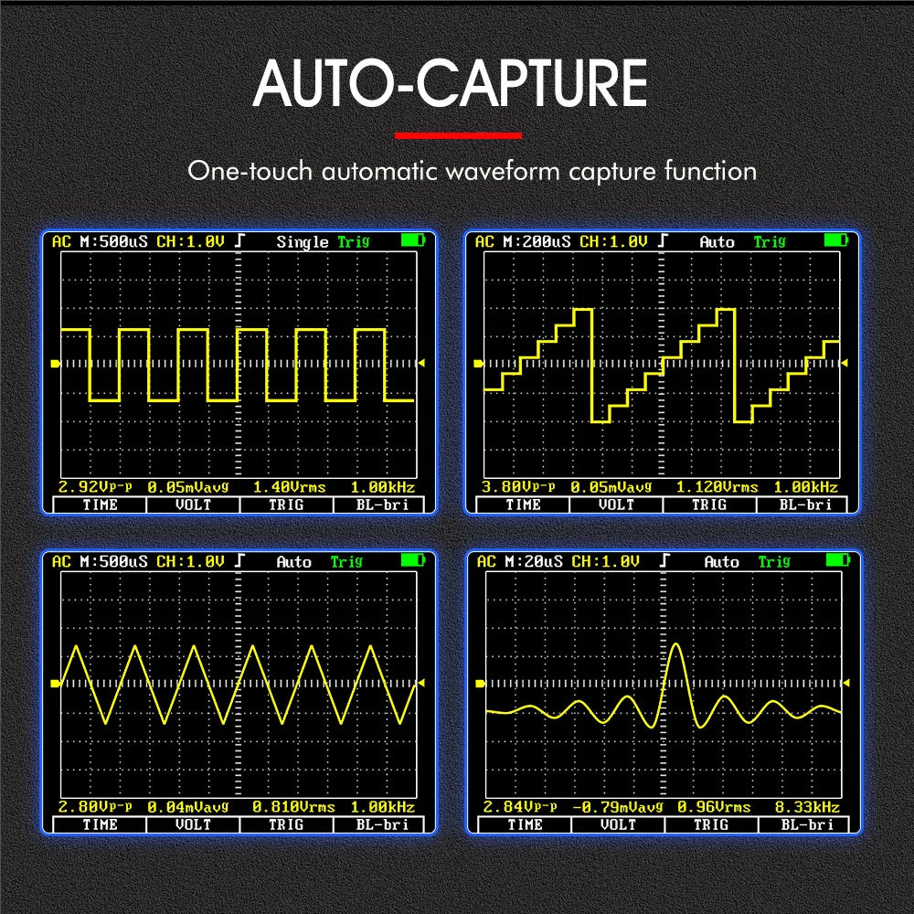 TOOLTOP ET2010A 2-in-1 Digital Oscilloscope Multimeter – 2.5Msps, 1MHz Bandwidth, Portable Tester
