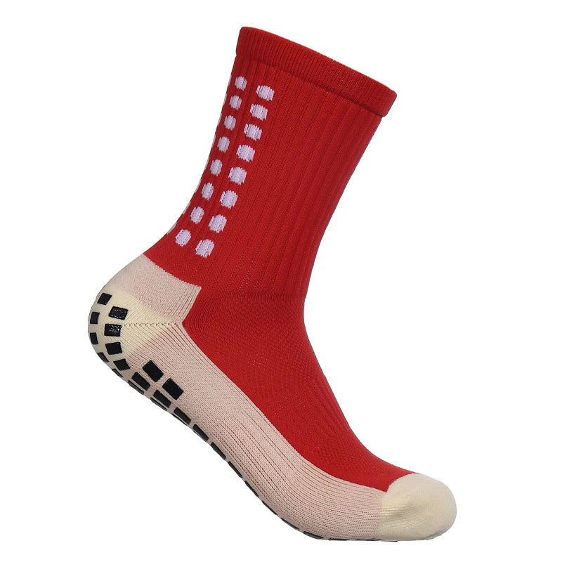 Non Slip Grip Sports Socks with Glue Dispenser Mid Calf Performance Socks for Training Fitness