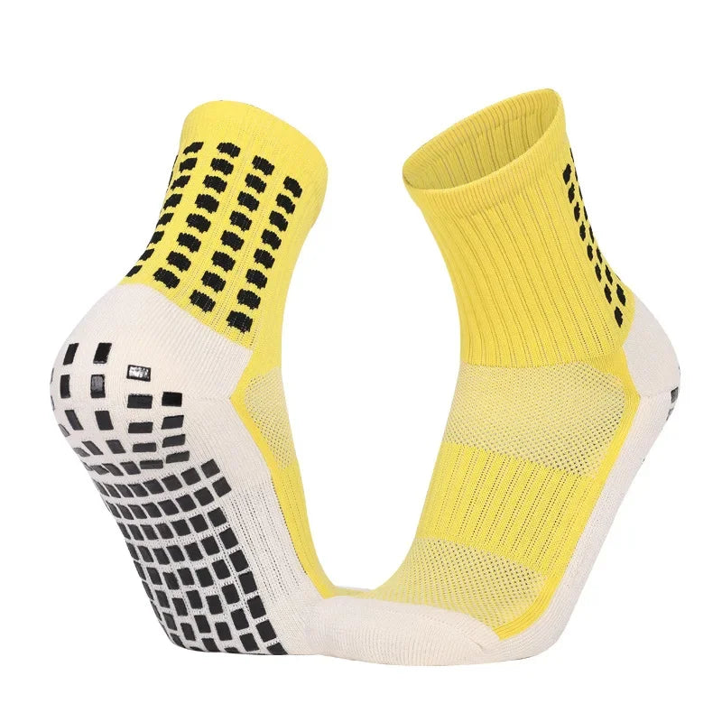 Non Slip Grip Sports Socks with Glue Dispenser Mid Calf Performance Socks for Training Fitness