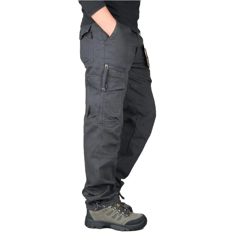 Men’s Autumn Cotton Cargo Pants Tactical Work Trousers Casual Military Outdoor Wear For Men Durable