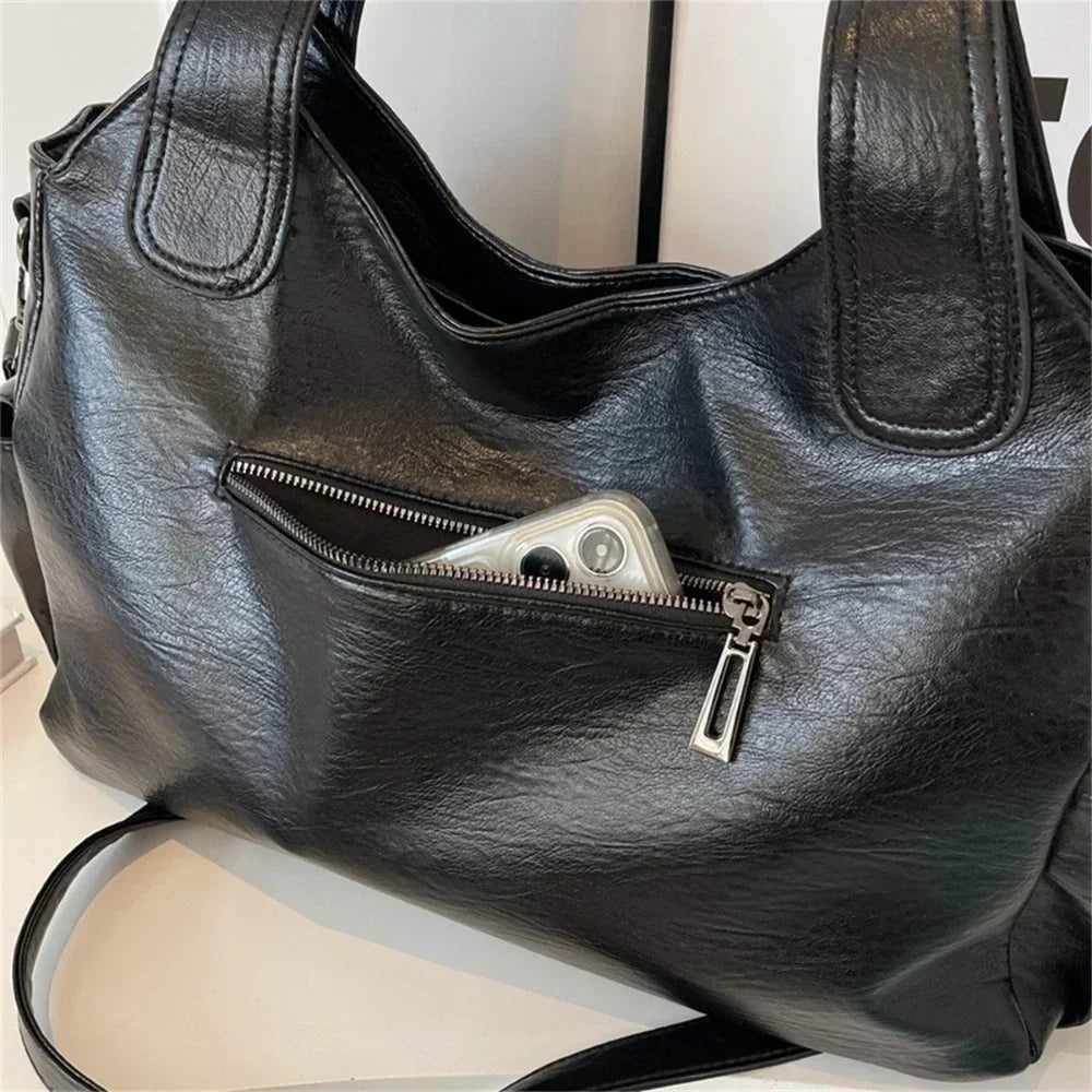 Soft Interior Compartment Shoulder Bag for Women High Quality PU Leather Crossbody Tote Bag