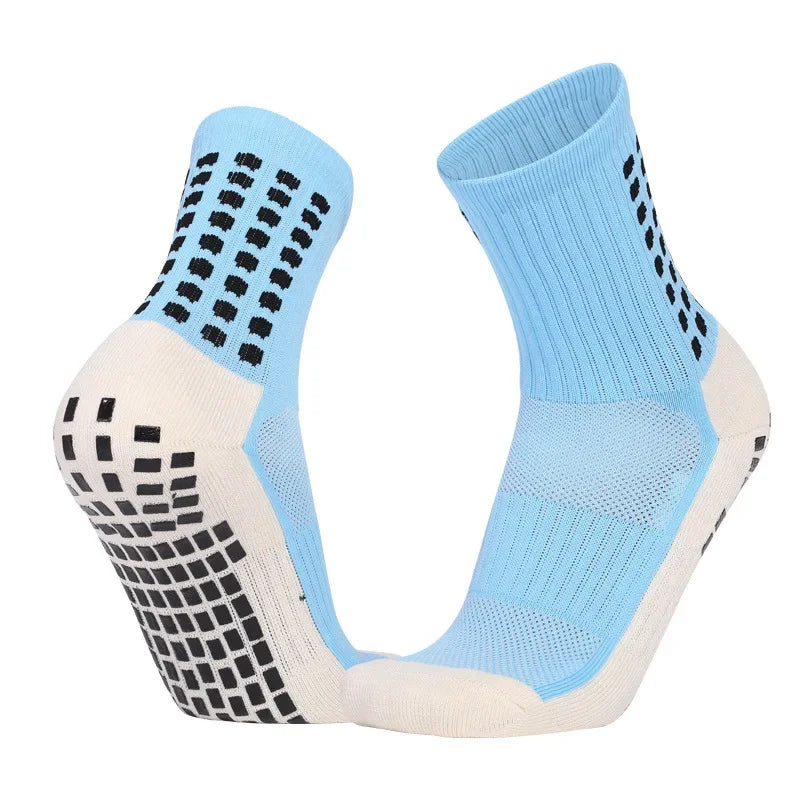 Non Slip Grip Sports Socks with Glue Dispenser Mid Calf Performance Socks for Training Fitness