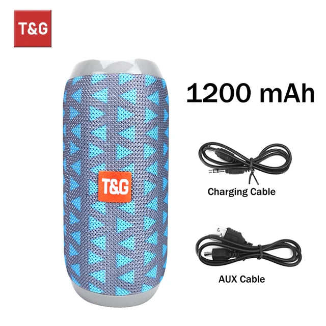 T&G TG117 Portable Bluetooth Speaker Waterproof IPX5 Outdoor Loudspeaker with FM Radio TWS
