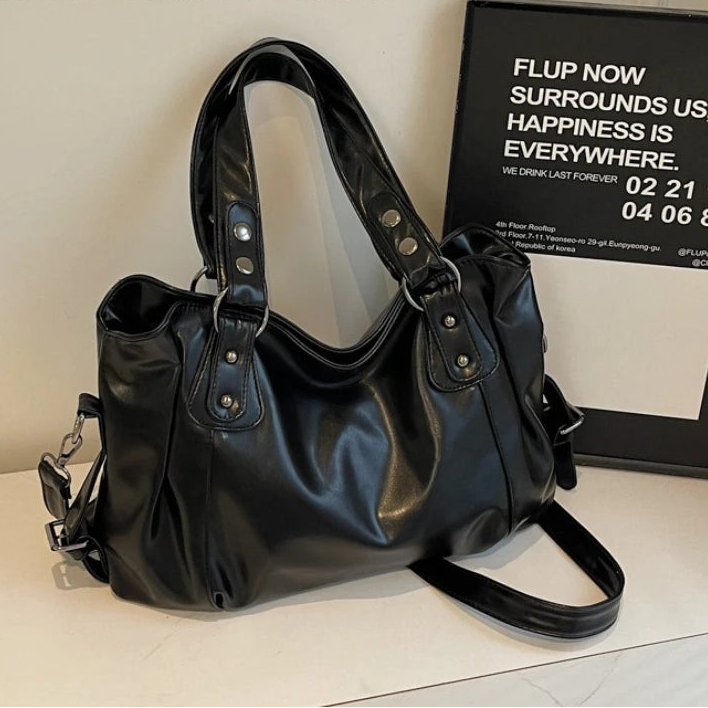 Soft PU Shoulder Bag for Women 2026 Fashion Tote Handbag with Interior Compartments and Zipper