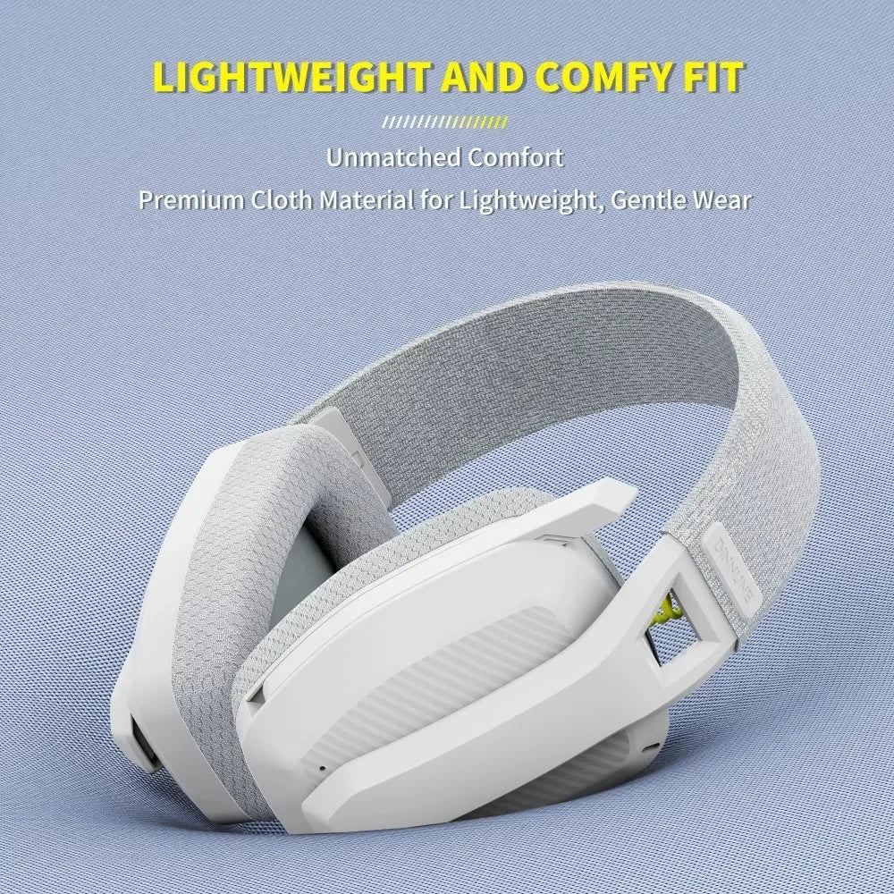 BINNUNE BW06 Wireless Gaming Headset featuring a lightweight design and premium cloth material for comfort.