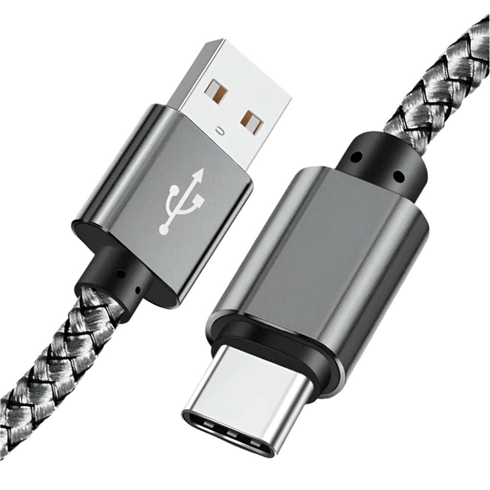USB A to Type-C Fast Charging Cable 2A Nylon Data Cable for iPhone, Android, Huawei, Samsung Devices