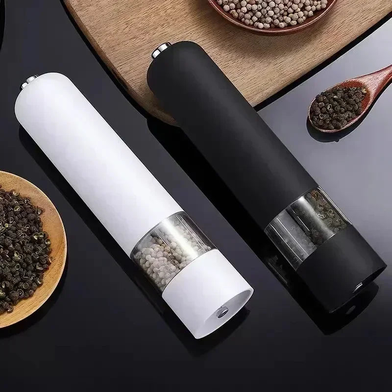 Electric Salt and Pepper Grinder with LED Light Adjustable Coarseness Automatic Spice Mill Kitchen Tool