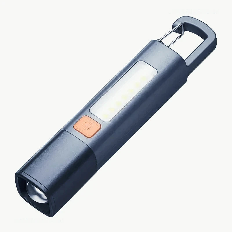 Rechargeable LED Flashlight with Zoom Focus Side Floodlight Long Range Waterproof Torch Lamp