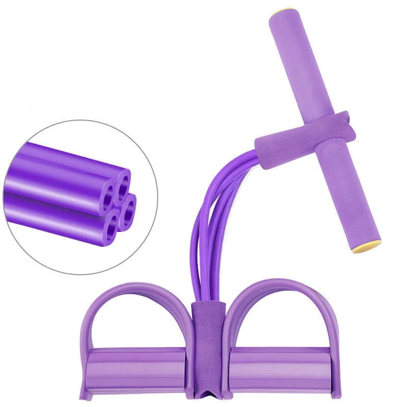 Four Tube Pedal Resistance Band Fitness Equipment for Yoga Core Abdominal Strength Training