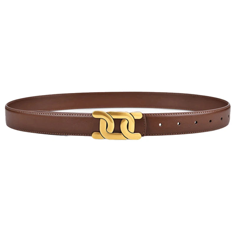 Retro Women’s PU Leather Belt with Alloy Buckle for Casual Jeans Dresses Skirts Fashion Accessory