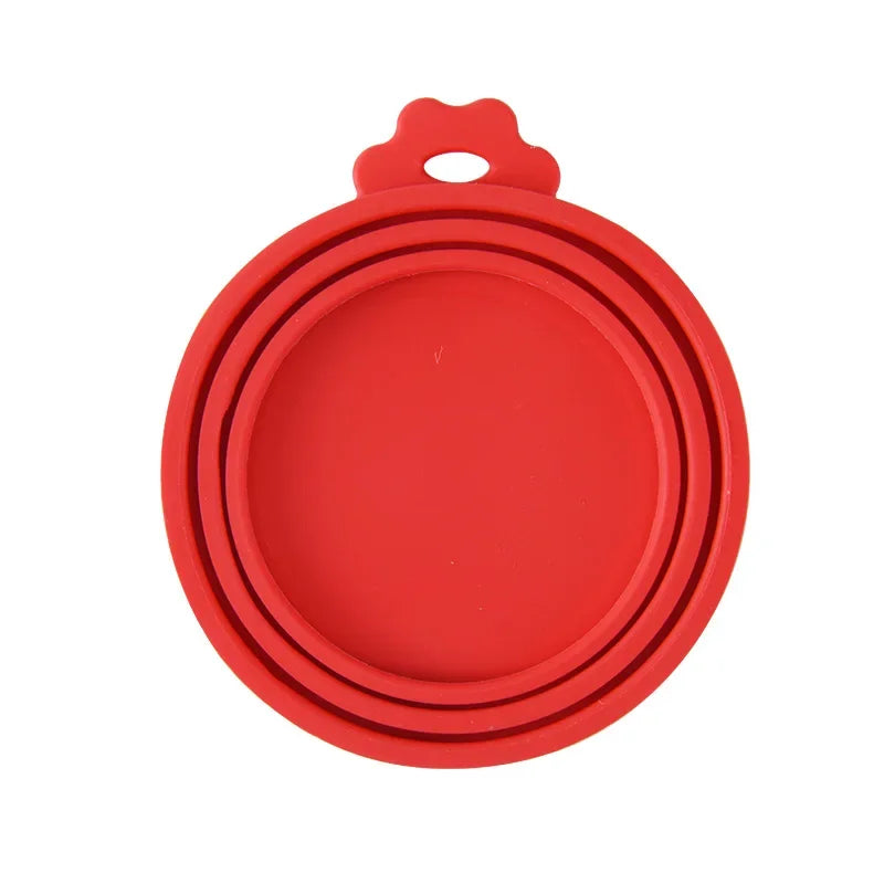 Silicone Pet Food Can Lid Reusable Seal Cover for Dog and Cat Food Tins in 3 Sizes with Spoon