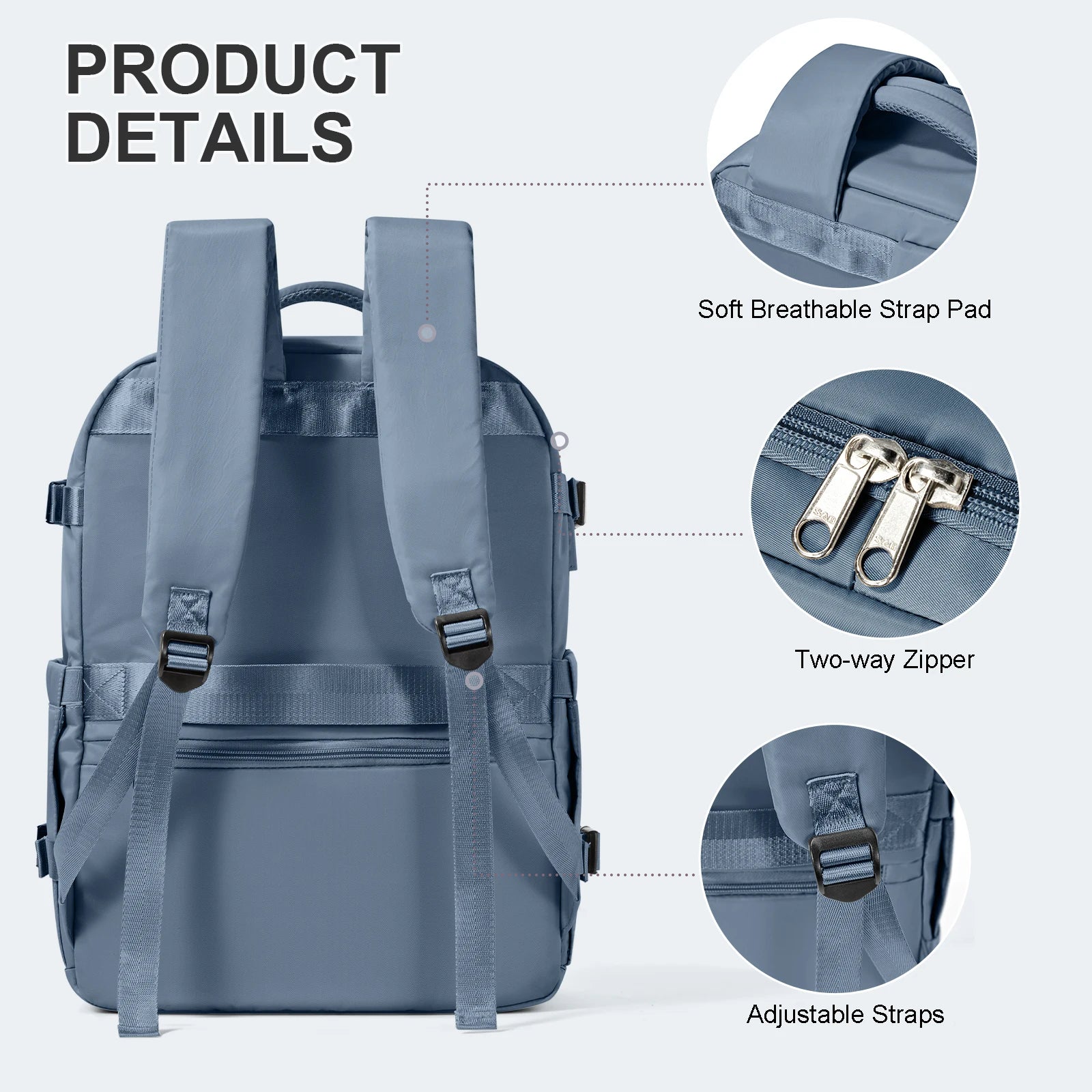 Laptop Travel Backpack Women Men Aircraft Carry-On 45x32x20cm and 40x25x20cm underseat requirements