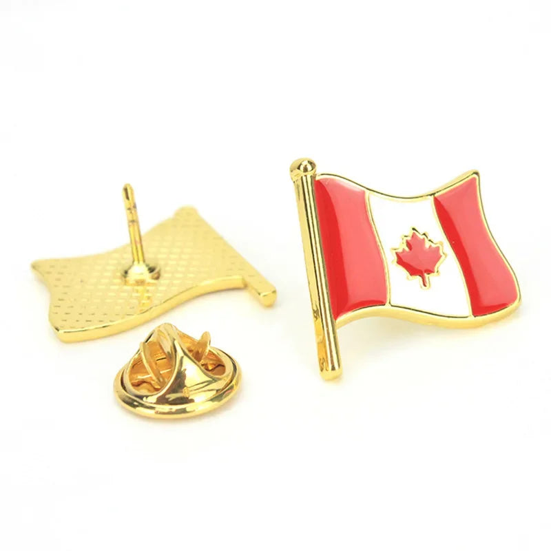 National Flags Enamel Pins Brooch Set – France, Spain, USA, UK, Italy, Canada, Dubai & More Gifts