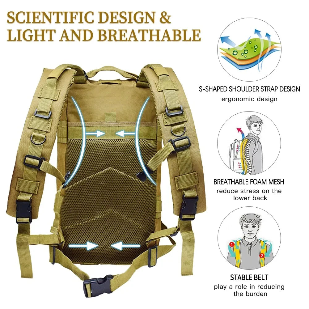 Classic Tactical Backpack 30L Camouflage Outdoor Hiking Camping Fishing Hunting Bag