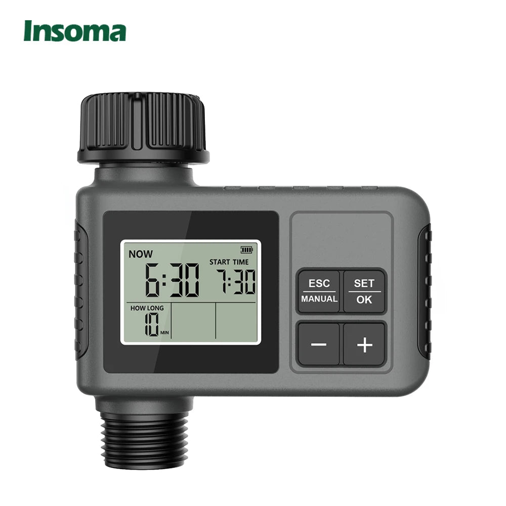 INSOMA Automatic Water Timer LCD Garden Irrigation Sprinkler Hose Watering Programmer System