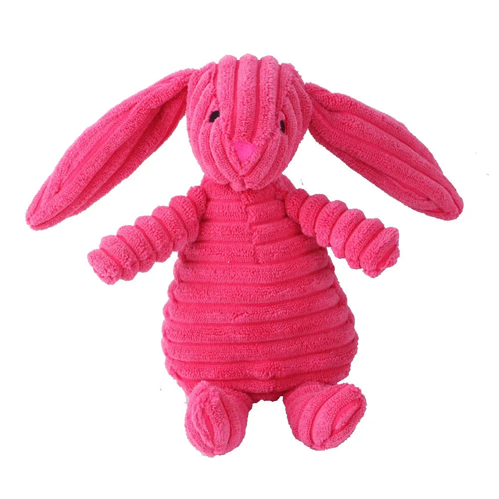 Corduroy Squeaky Dog Toy – Durable Chew Plush Animal Toy for Puppies, Small, Medium & Large Dogs