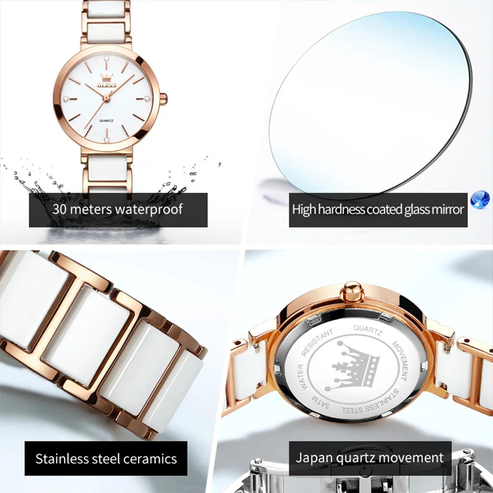 OLEVS Women’s Luxury Bracelet Watch Waterproof Quartz Elegant Fashion Ladies Wristwatch Reloj Mujer
