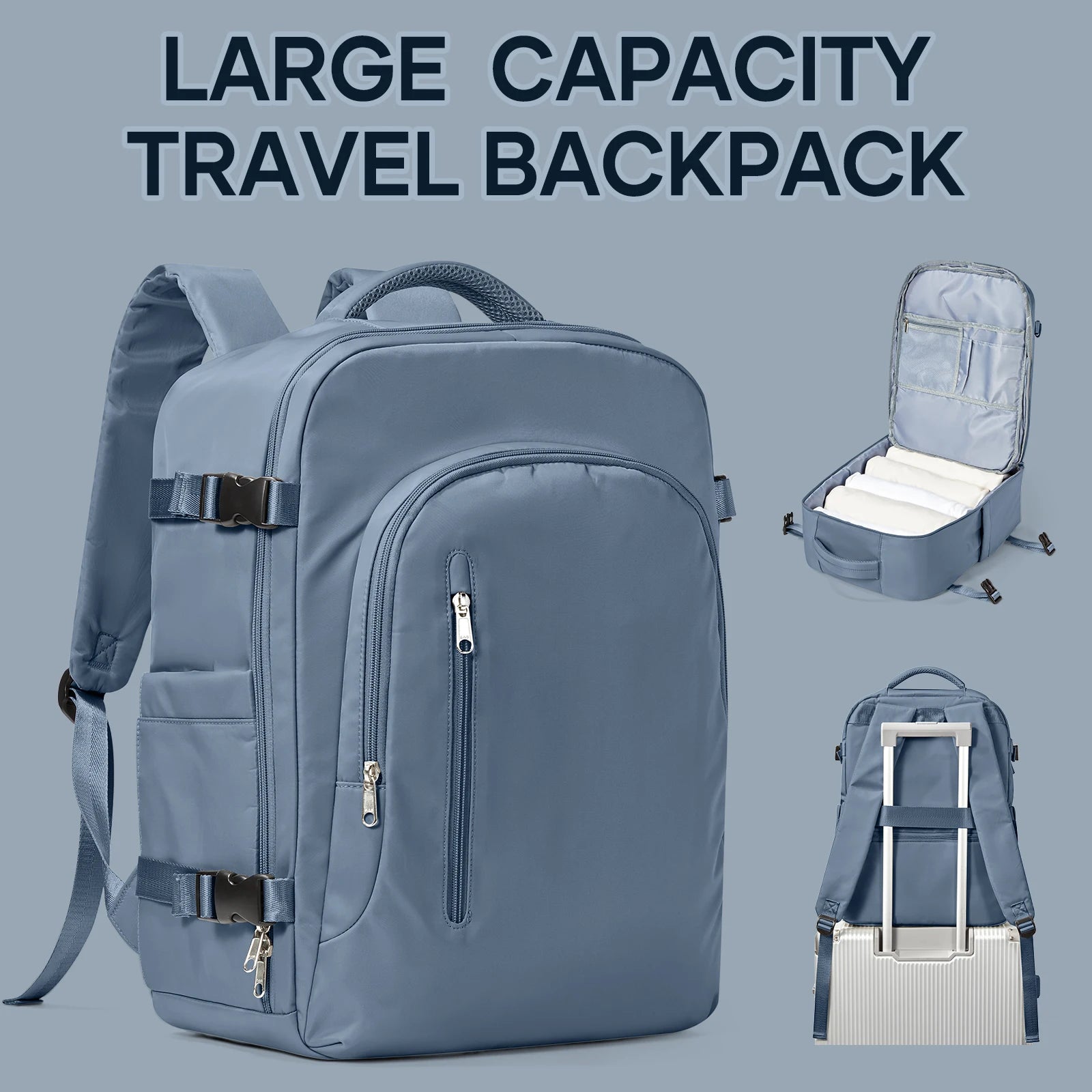 Laptop Travel Backpack Women Men Aircraft Carry-On 45x36x20 and 40x20x25 underseat bag requirements