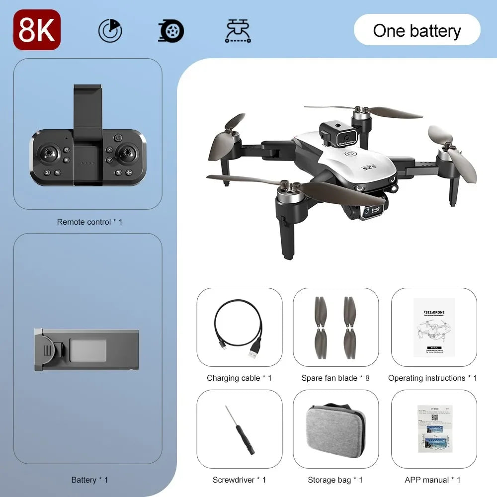 S2S Drone Dual-Camera Foldable RC Quadcopter, Brushless Motors, Obstacle Avoidance & Smart Flight