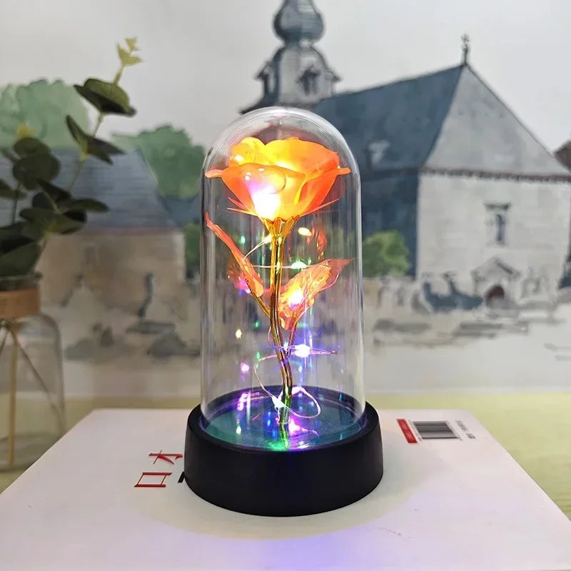 ETERNAL BLOOM Artificial Rose LED Light for Valentine’s Day, Weddings, Home Decor & Romantic Gifts