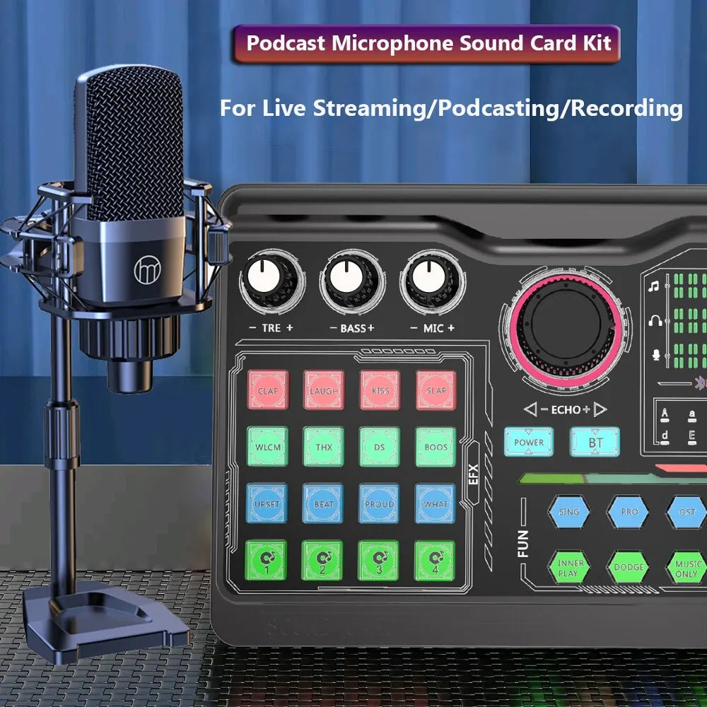 ZealSound P300 Podcast Microphone & Sound Card Kit for Streaming, Recording, Gaming and Vlogging Gear