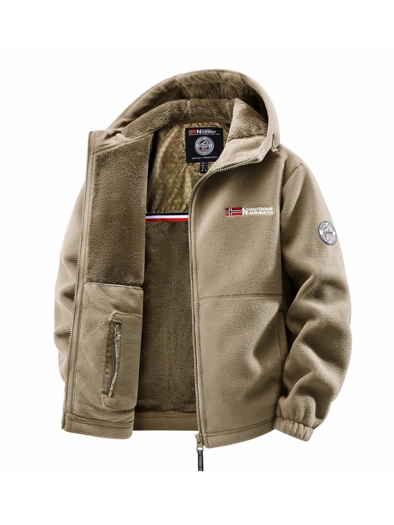 Men’s Autumn Winter Hooded Jacket Casual Streetwear Coat Lightweight Warm for Everyday Wear