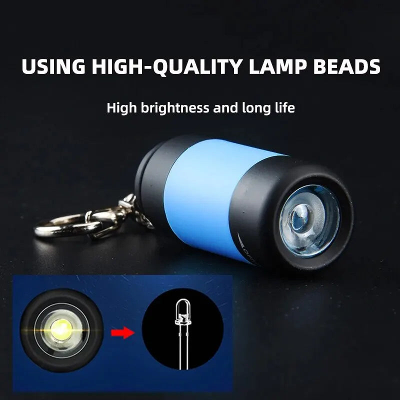 SHUSTAR Mini USB Rechargeable Flashlight Keychain Torch Portable LED Light for Camping and Outdoor