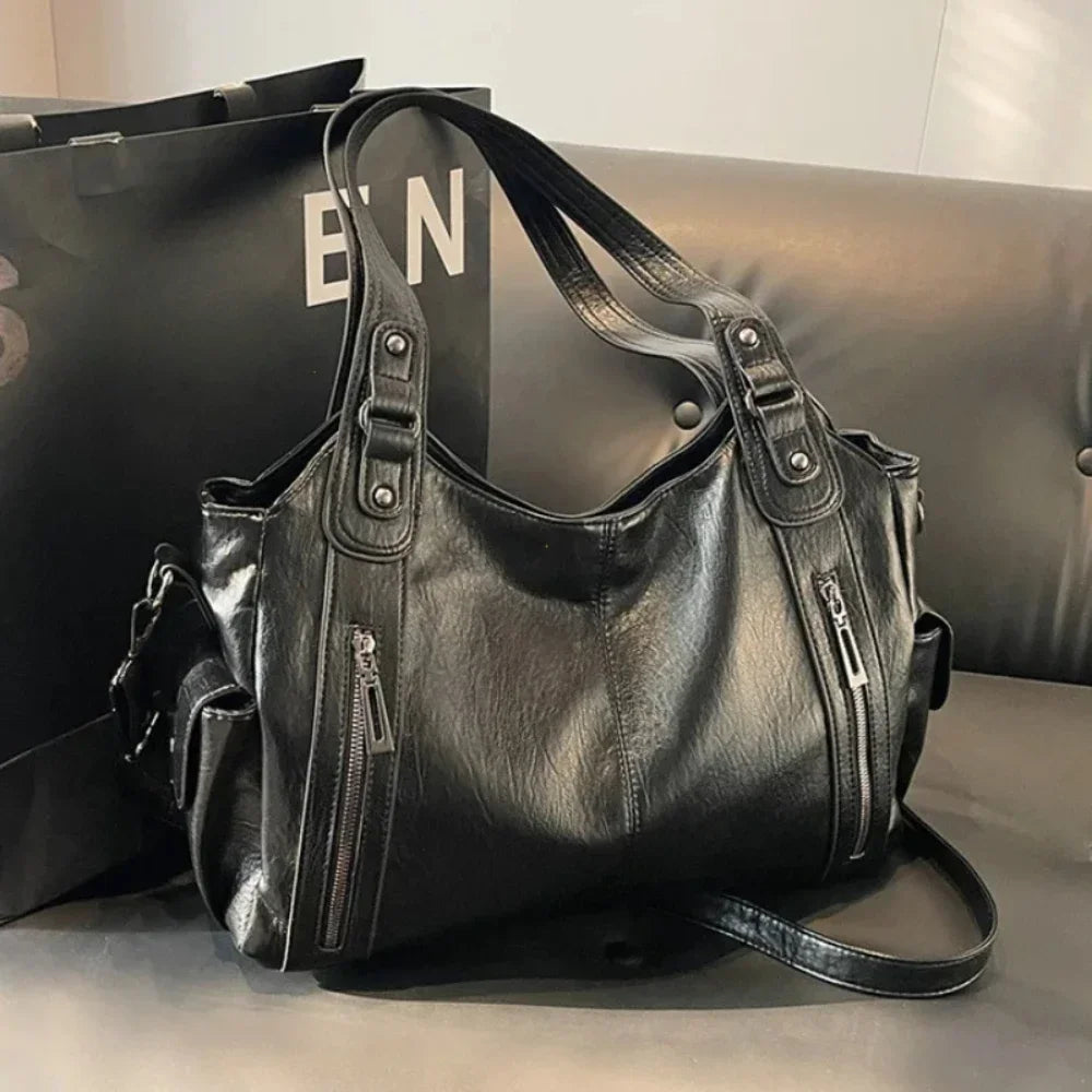 Soft Interior Compartment Shoulder Bag for Women High Quality PU Leather Crossbody Tote Bag