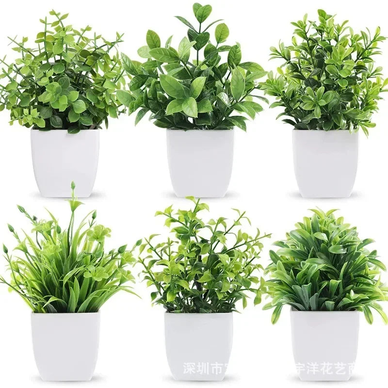 Artificial Eucalyptus Bonsai Plant in Decorative Pot – Lifelike Green Potted Plant for Home & Garden