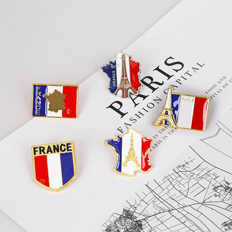 National Flags Enamel Pins Brooch Set – France, Spain, USA, UK, Italy, Canada, Dubai & More Gifts