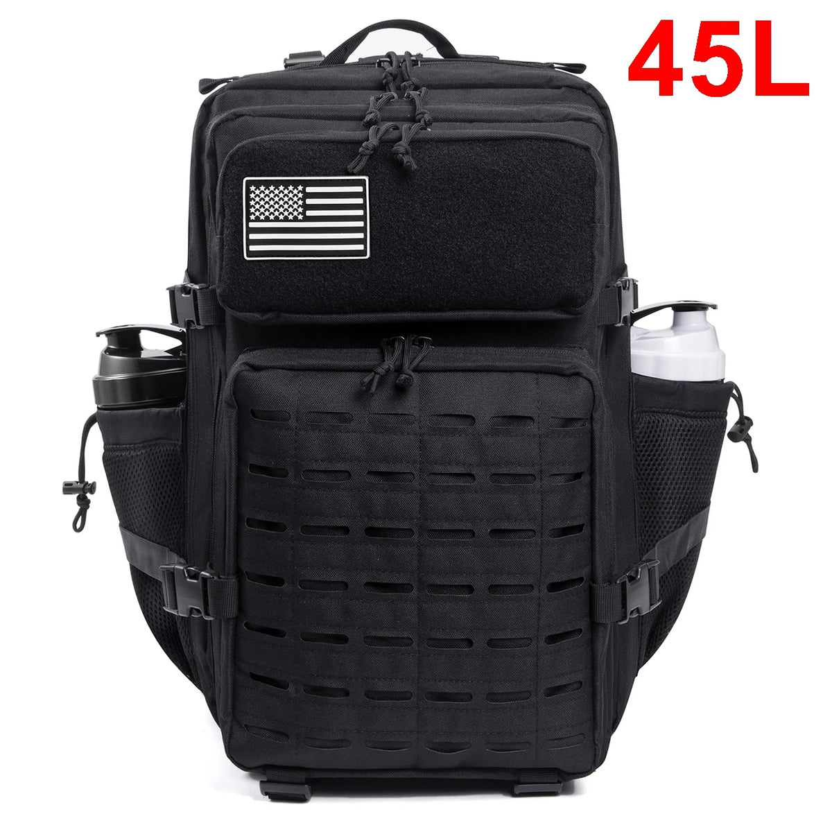 Tactical Backpack 25L or 45L Outdoor Survival Hiking Travel Rucksack Camping Bag with Bottle Holder
