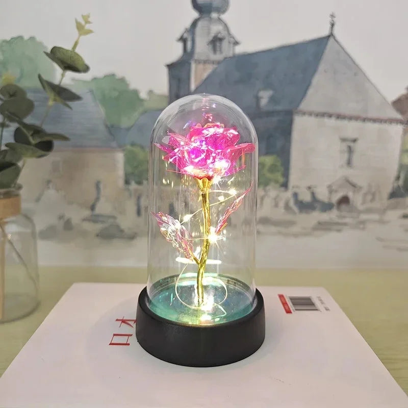 ETERNAL BLOOM Artificial Rose LED Light for Valentine’s Day, Weddings, Home Decor & Romantic Gifts