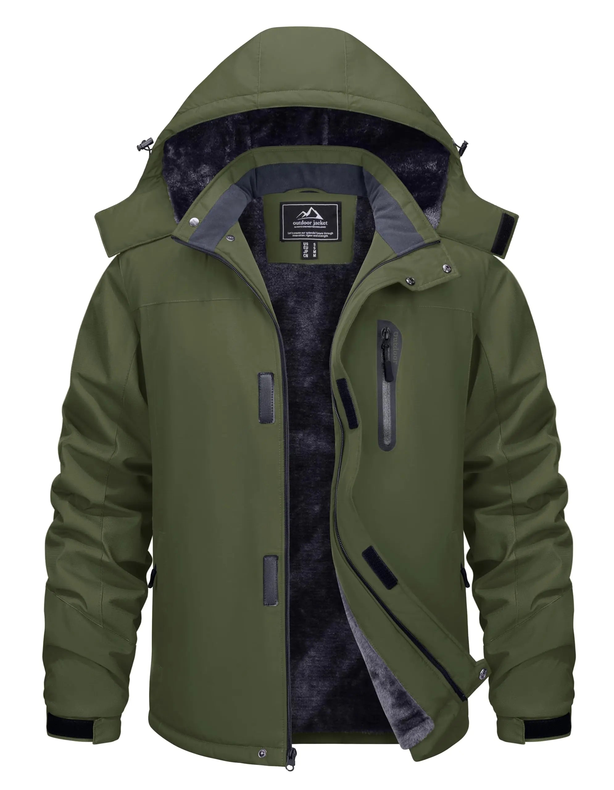 Mens Winter Ski Jacket Waterproof Fleece Lined Windproof Snowboard Hiking Coat Thermal Parka